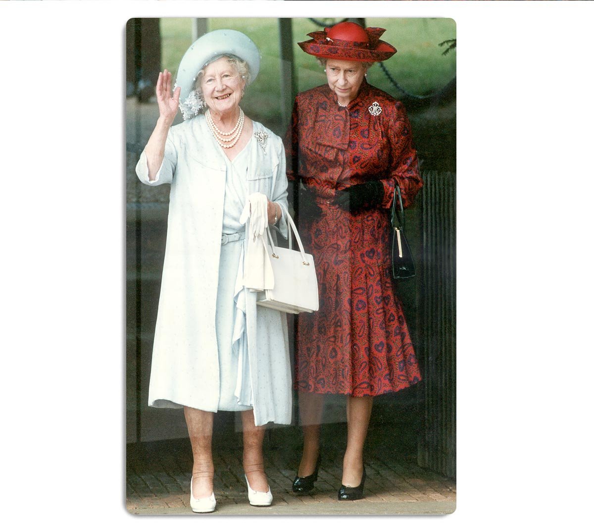 The Queen Mother on her 91st birthday with Queen Elizabeth HD Metal Print