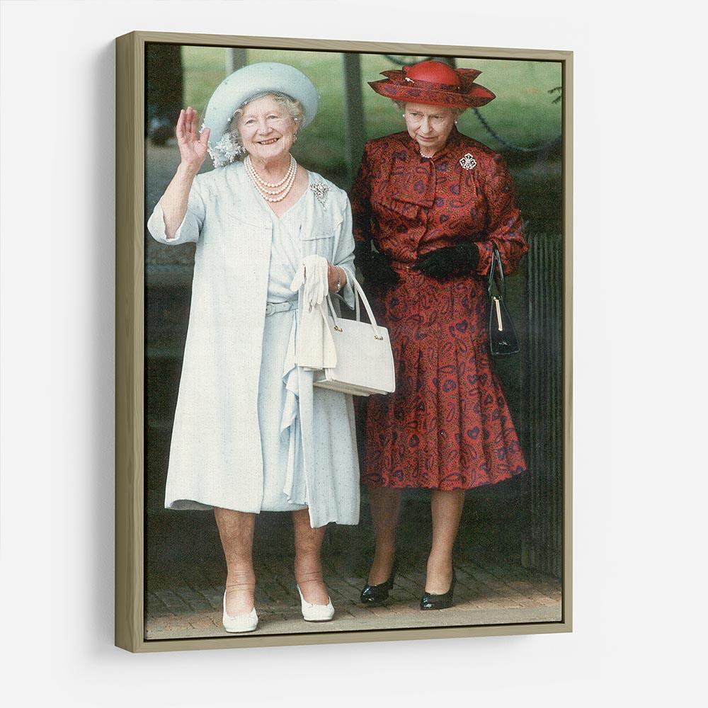 The Queen Mother on her 91st birthday with Queen Elizabeth HD Metal Print