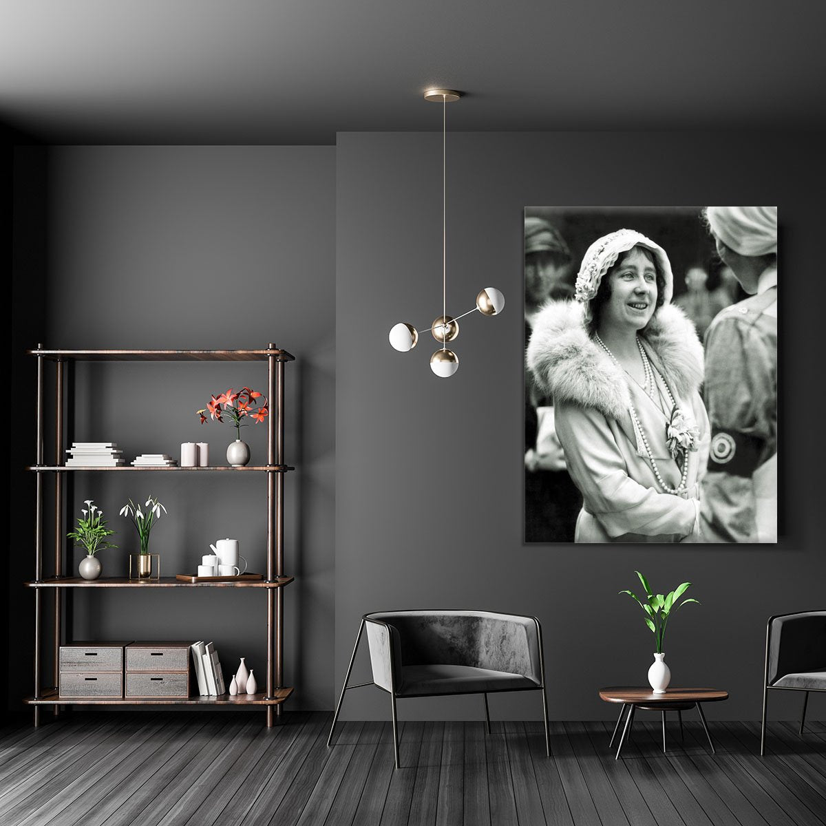 The Queen Mother opening a new hospital extension Canvas Print or Poster