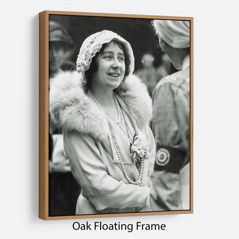 The Queen Mother opening a new hospital extension Floating Frame Canvas