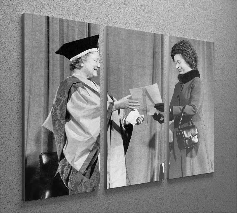 The Queen Mother receiving Honorary Doctorate by the Queen 3 Split Panel Canvas Print - Canvas Art Rocks - 2