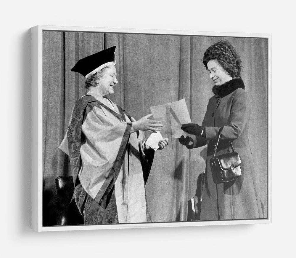 The Queen Mother receiving Honorary Doctorate by the Queen HD Metal Print