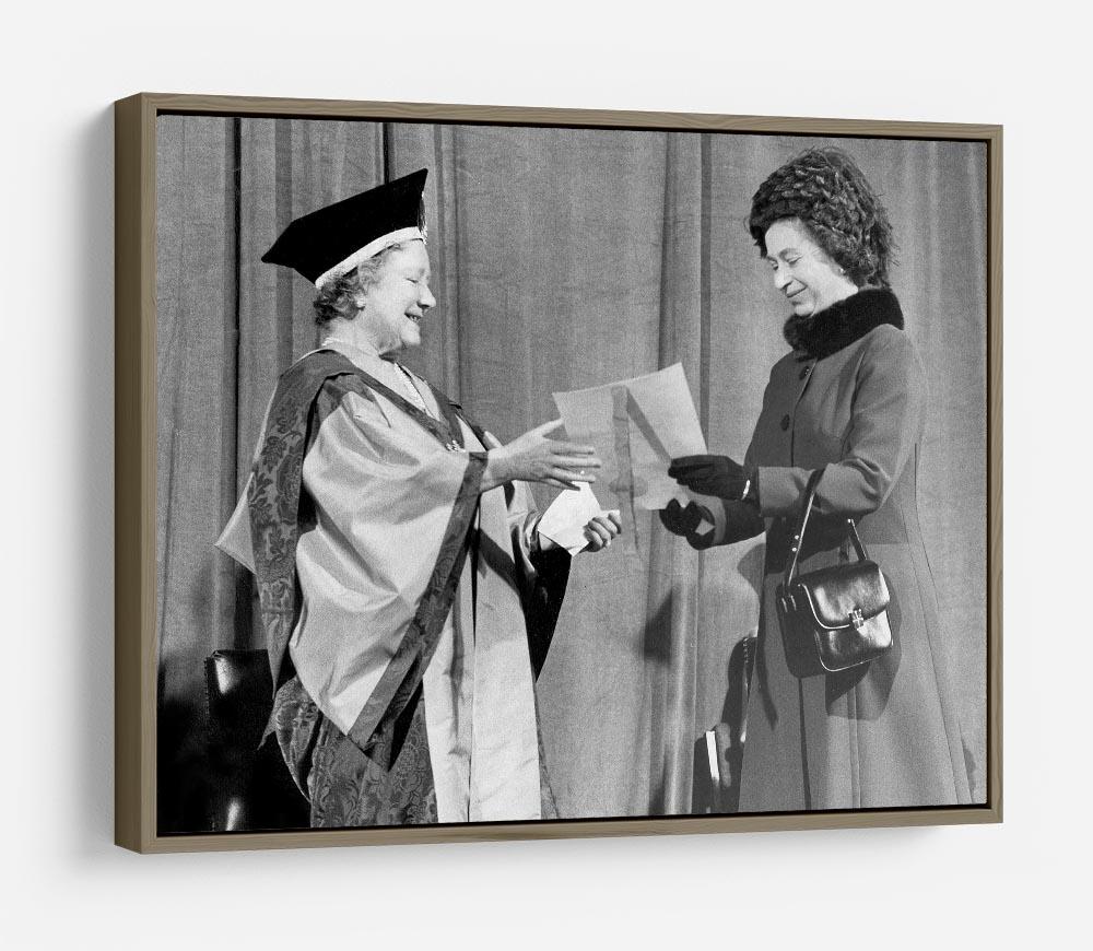 The Queen Mother receiving Honorary Doctorate by the Queen HD Metal Print