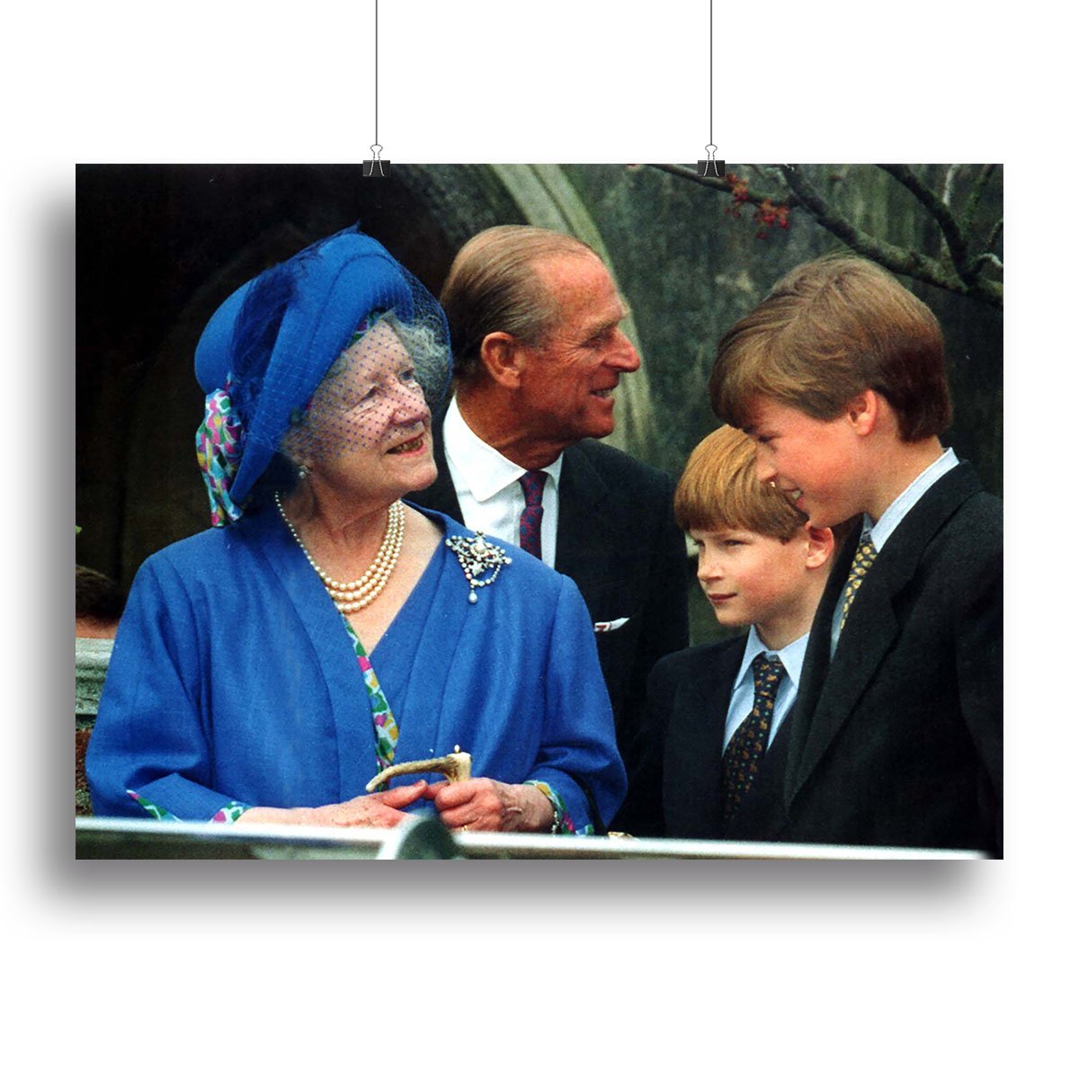 The Queen Mother with Prince William and Prince Harry Canvas Print or Poster