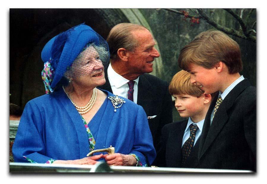 The Queen Mother with Prince William and Prince Harry Canvas Print or Poster  - Canvas Art Rocks - 1
