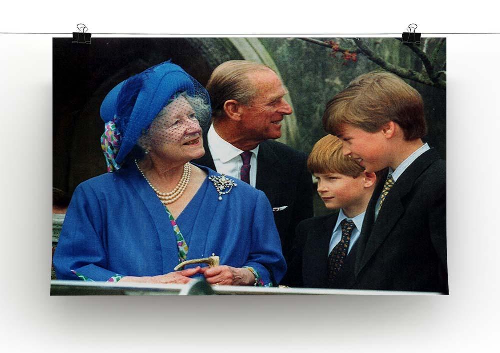 The Queen Mother with Prince William and Prince Harry Canvas Print or Poster - Canvas Art Rocks - 2