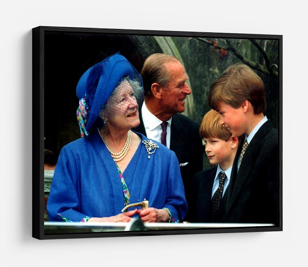 The Queen Mother with Prince William and Prince Harry HD Metal Print