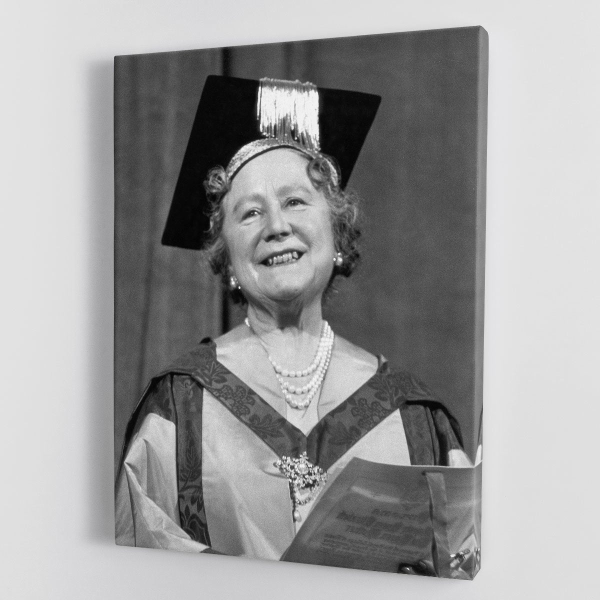 The Queen Mother with her honorary music degree Canvas Print or Poster