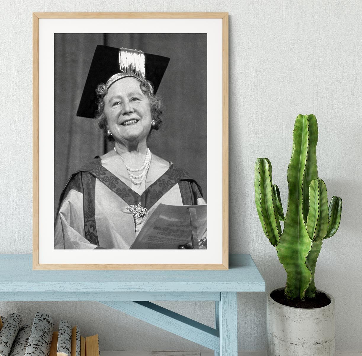 The Queen Mother with her honorary music degree Framed Print - Canvas Art Rocks - 3