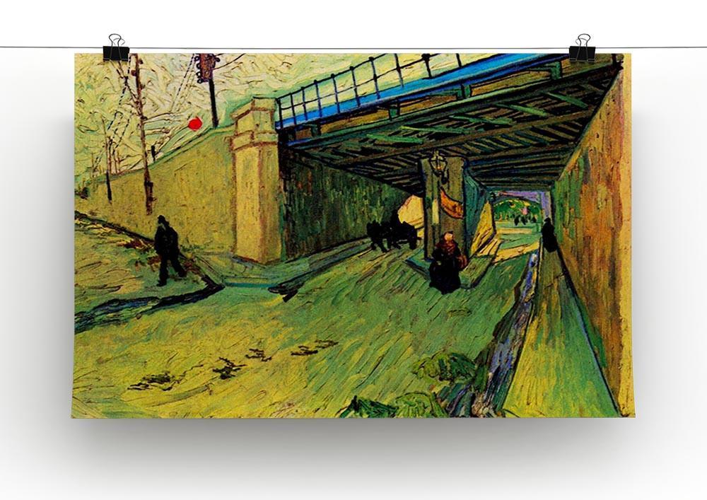 The Railway Bridge over Avenue Montmajour Arles by Van Gogh Canvas Print & Poster - Canvas Art Rocks - 2