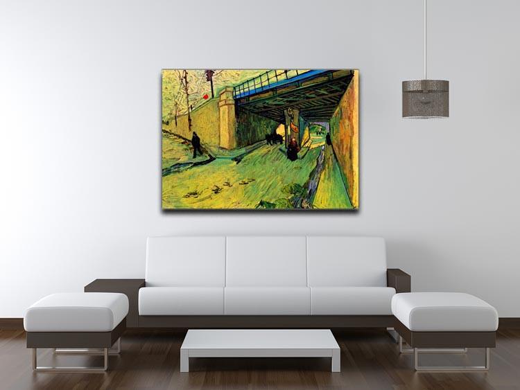 The Railway Bridge over Avenue Montmajour Arles by Van Gogh Canvas Print & Poster - Canvas Art Rocks - 4