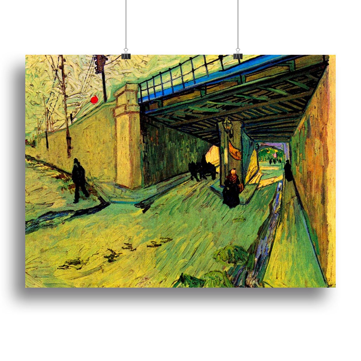 The Railway Bridge over Avenue Montmajour Arles by Van Gogh Canvas Print or Poster