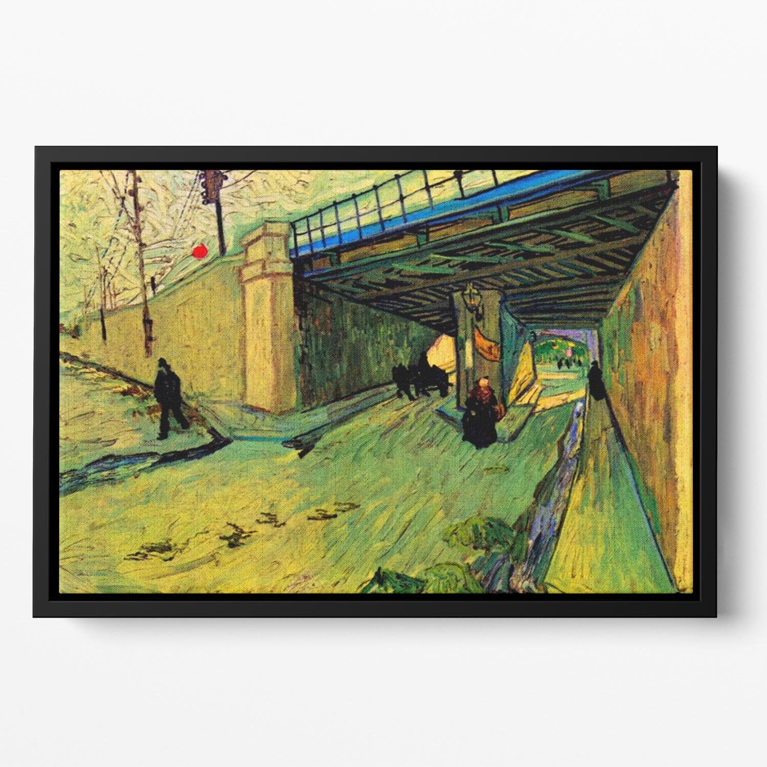 The Railway Bridge over Avenue Montmajour Arles by Van Gogh Floating Framed Canvas