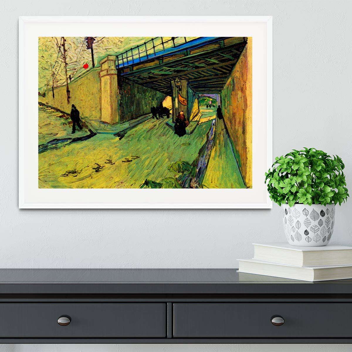 The Railway Bridge over Avenue Montmajour Arles by Van Gogh Framed Print - Canvas Art Rocks - 5