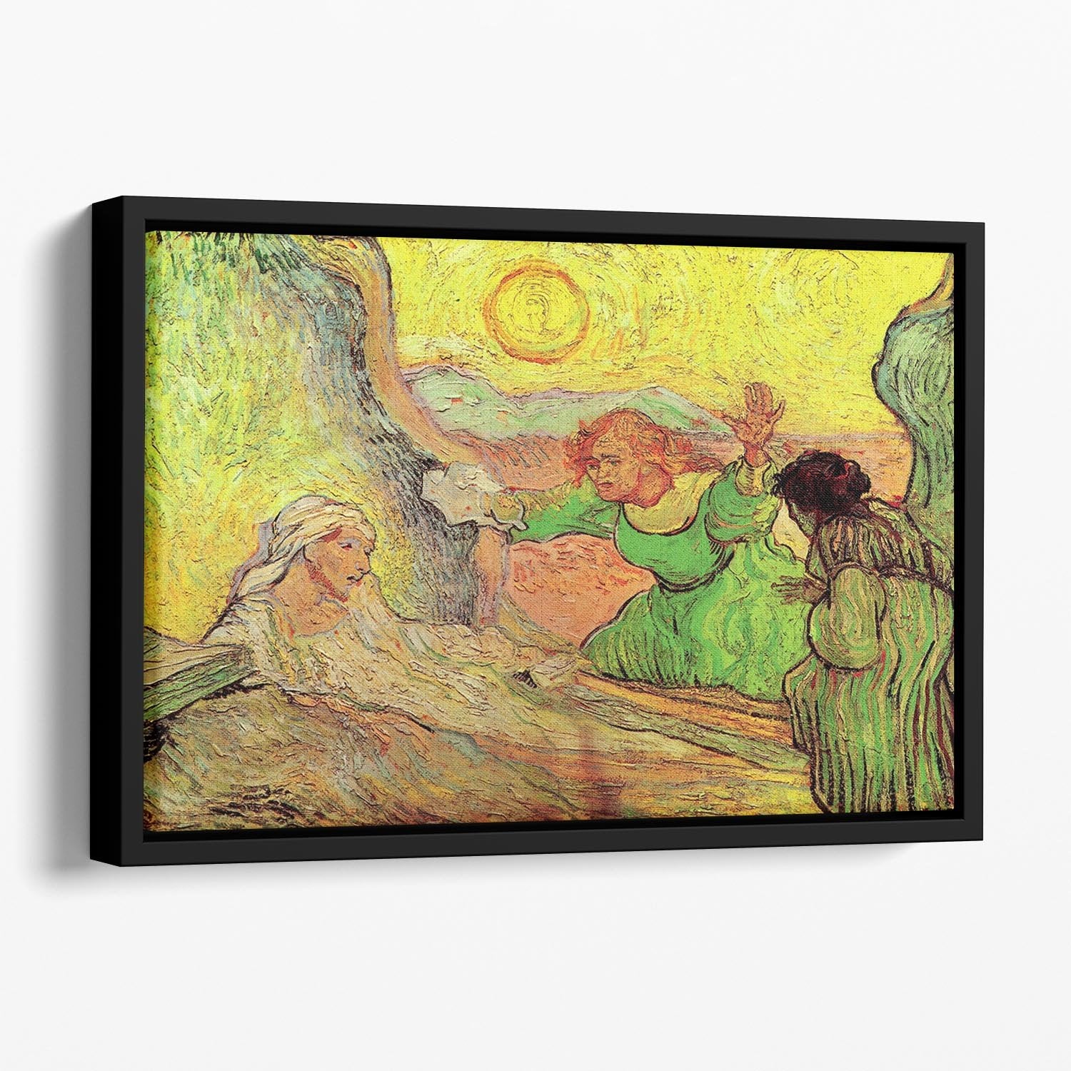 The Raising of Lazarus after Rembrandt by Van Gogh Floating Framed Canvas