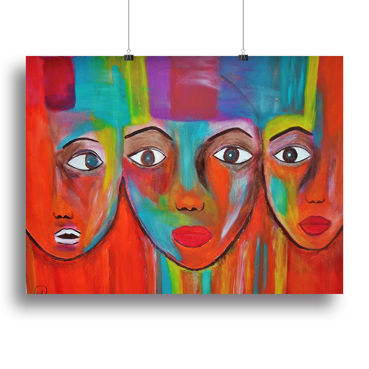 The Red Faces Canvas Print or Poster