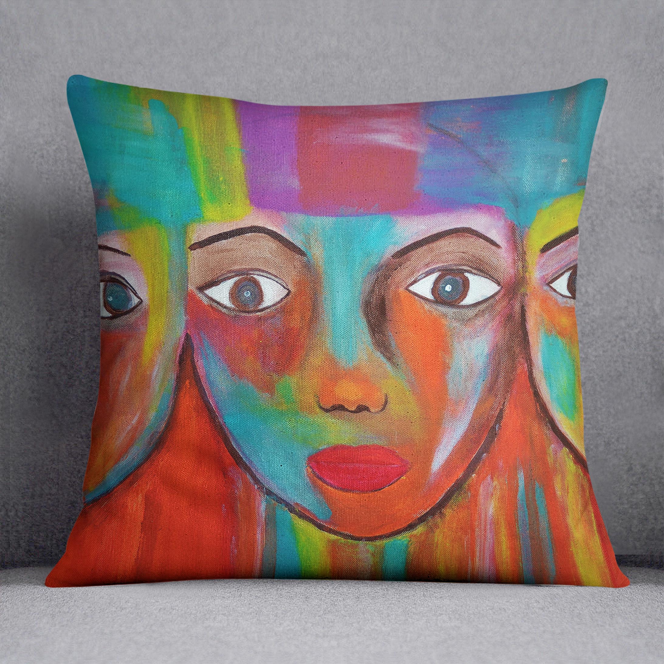 The Red Faces Cushion