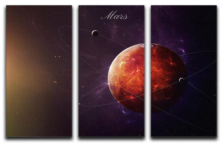 The Red Planet Mars 3 Split Panel Canvas Print - Canvas Art Rocks - 1