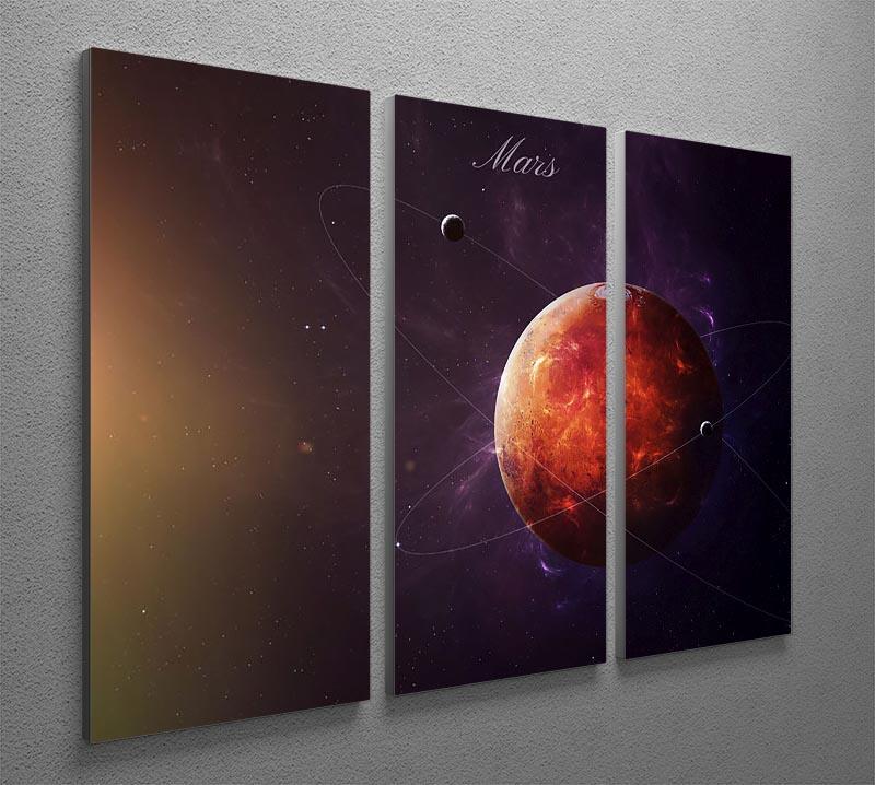 The Red Planet Mars 3 Split Panel Canvas Print - Canvas Art Rocks - 2