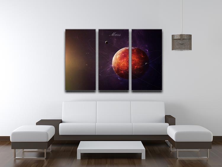 The Red Planet Mars 3 Split Panel Canvas Print - Canvas Art Rocks - 3