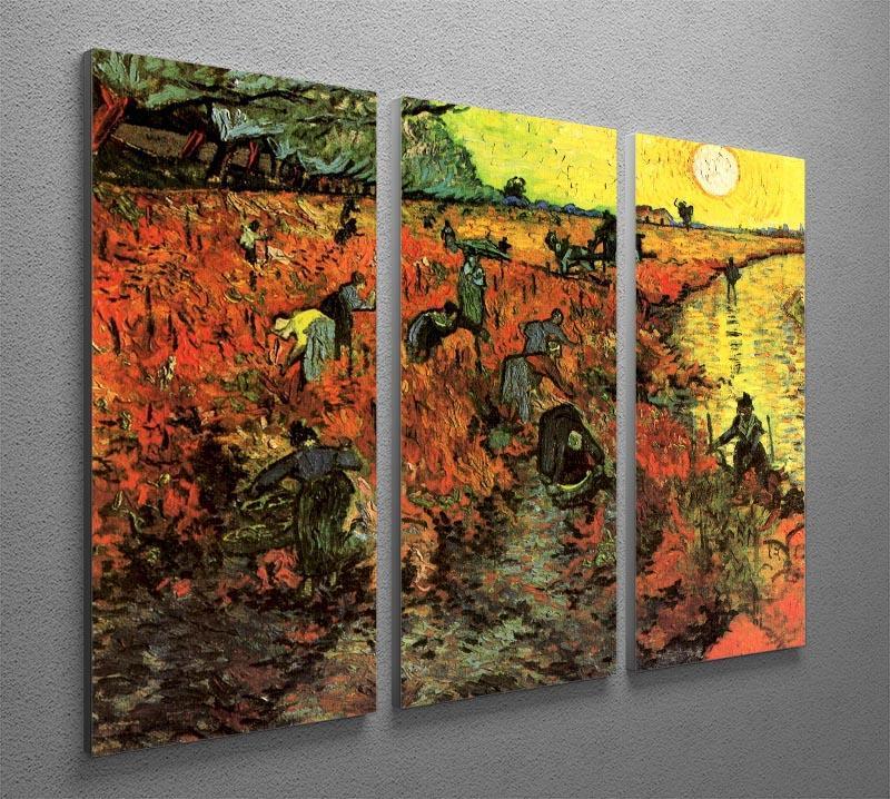 The Red Vineyard by Van Gogh 3 Split Panel Canvas Print - Canvas Art Rocks - 4