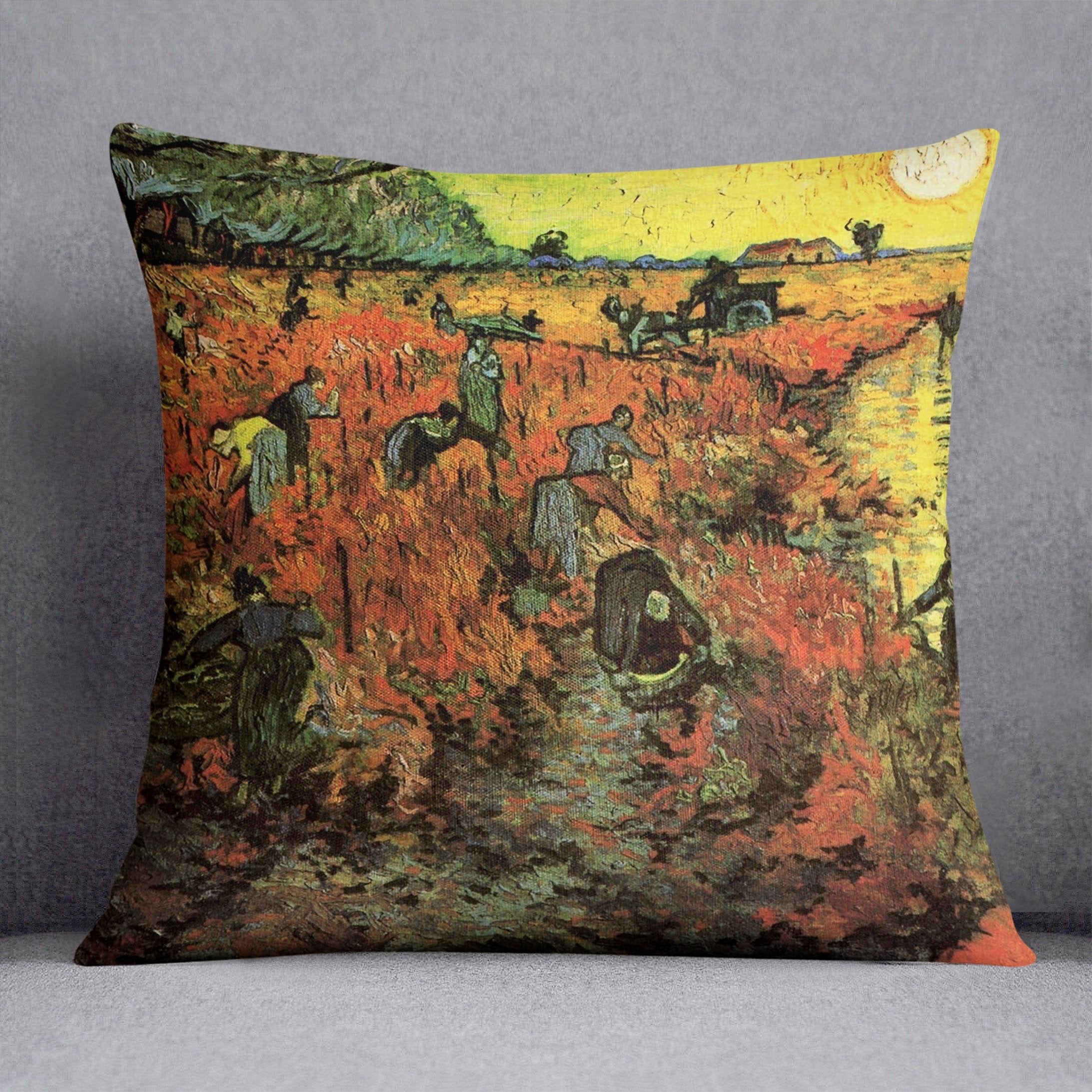 The Red Vineyard by Van Gogh Throw Pillow