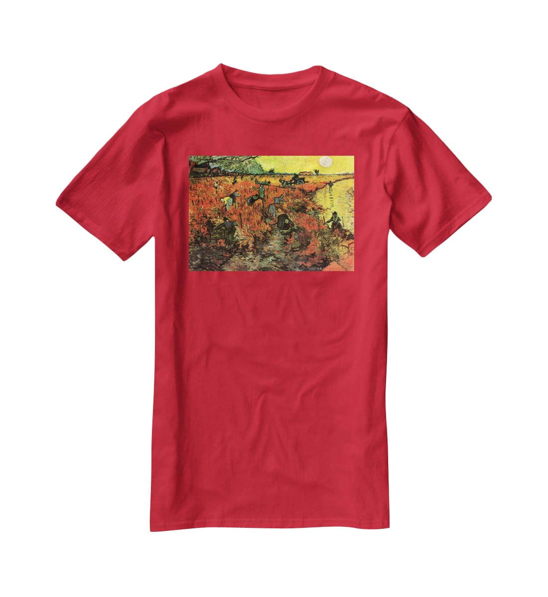 The Red Vineyard by Van Gogh T-Shirt - Canvas Art Rocks - 4