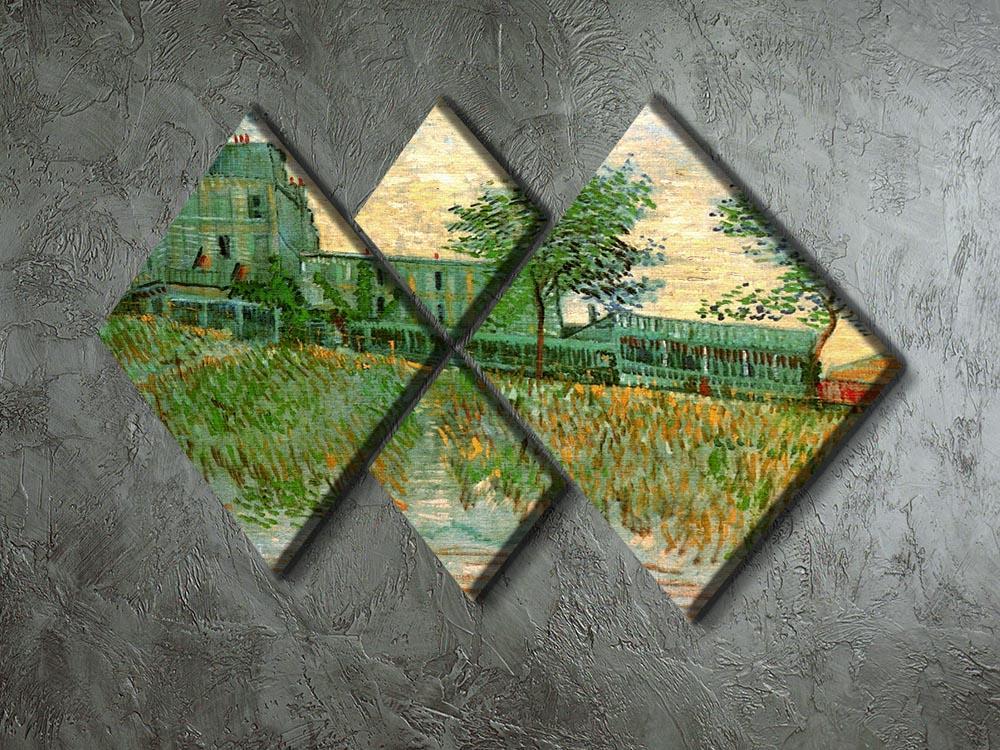 The Restaurant de la Sirene at Asnieres by Van Gogh 4 Square Multi Panel Canvas - Canvas Art Rocks - 2