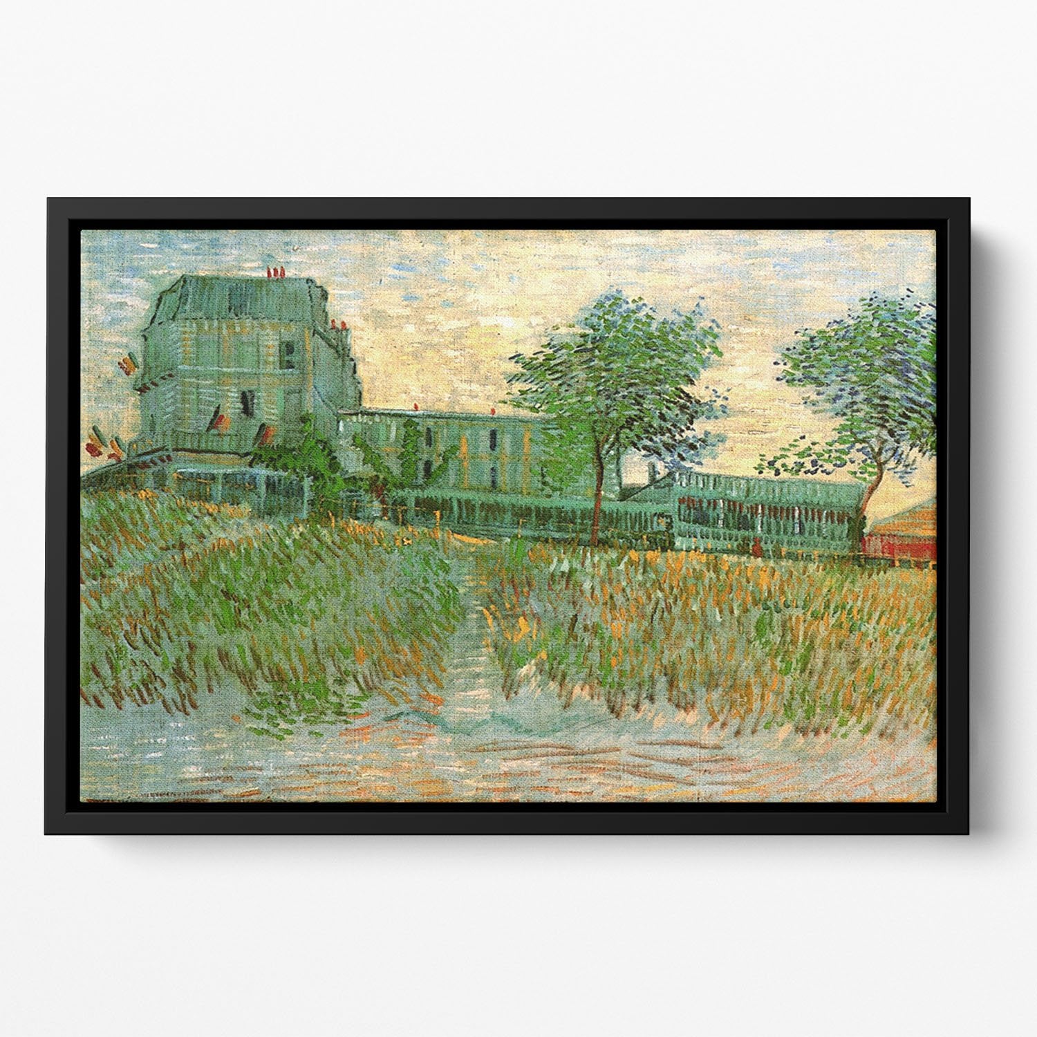 The Restaurant de la Sirene at Asnieres by Van Gogh Floating Framed Canvas