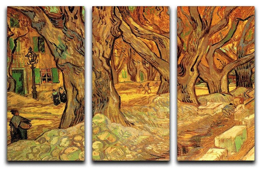 The Road Menders 2 by Van Gogh 3 Split Panel Canvas Print - Canvas Art Rocks - 4