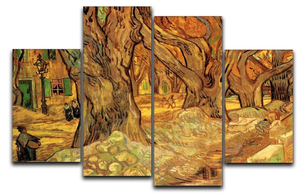 The Road Menders 2 by Van Gogh 4 Split Panel Canvas  - Canvas Art Rocks - 1