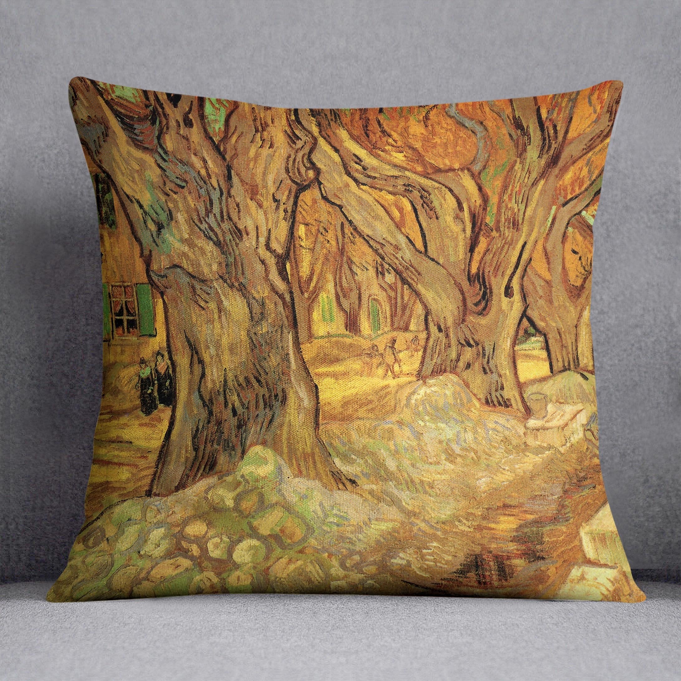 The Road Menders 2 by Van Gogh Throw Pillow