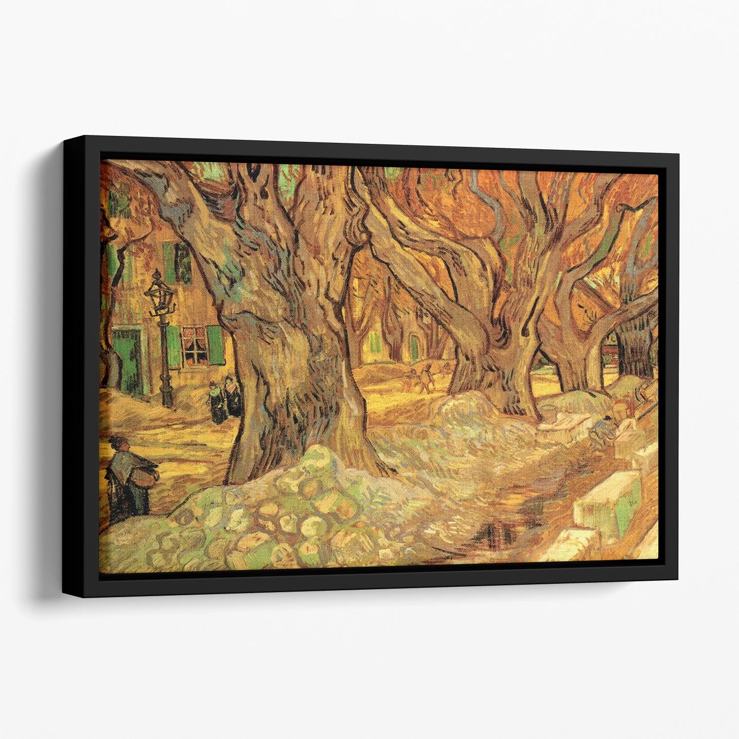 The Road Menders 2 by Van Gogh Floating Framed Canvas
