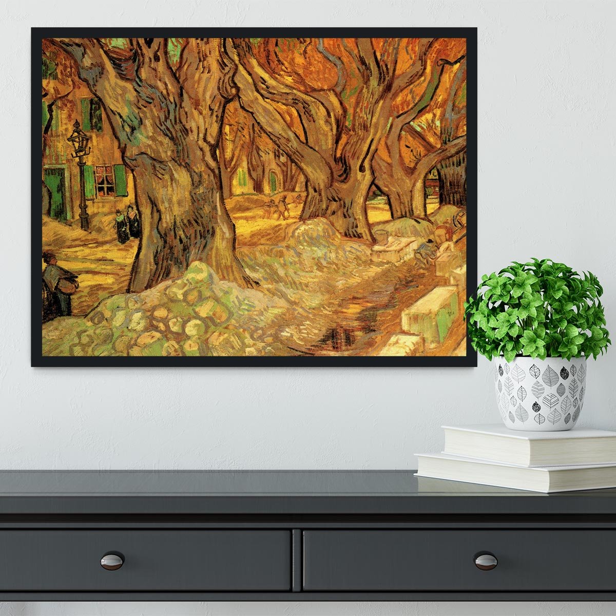 The Road Menders 2 by Van Gogh Framed Print - Canvas Art Rocks - 2