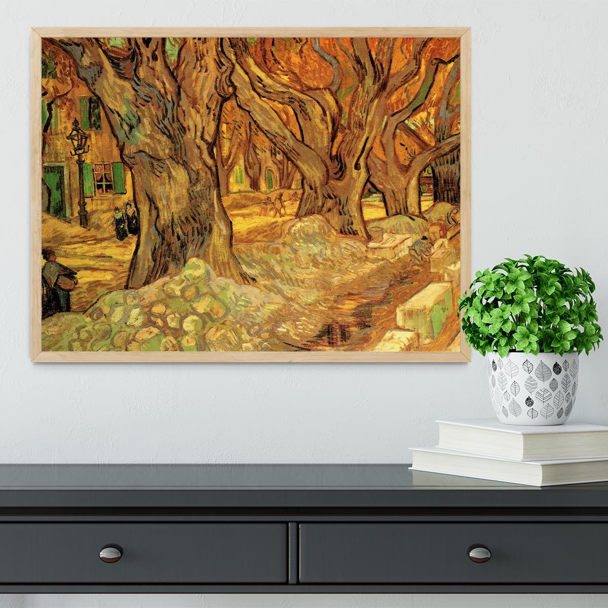 The Road Menders 2 by Van Gogh Framed Print - Canvas Art Rocks - 4