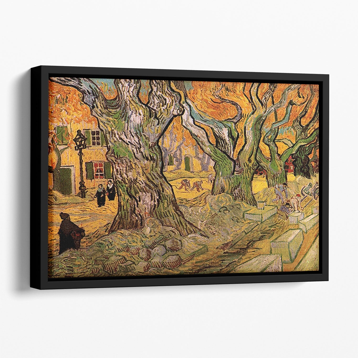 The Road Menders by Van Gogh Floating Framed Canvas