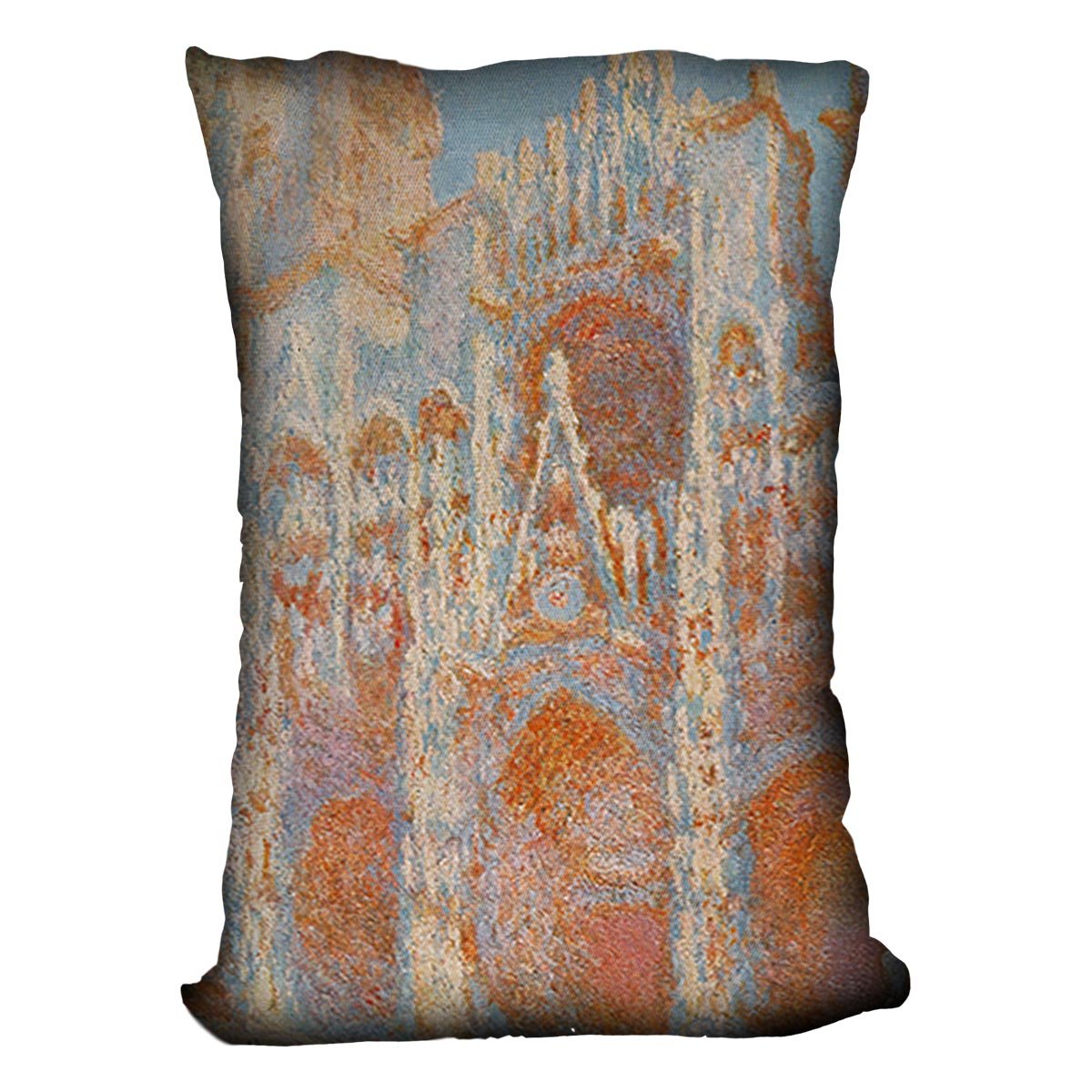 The Rouen Cathedral The facade at sunset by Monet Throw Pillow