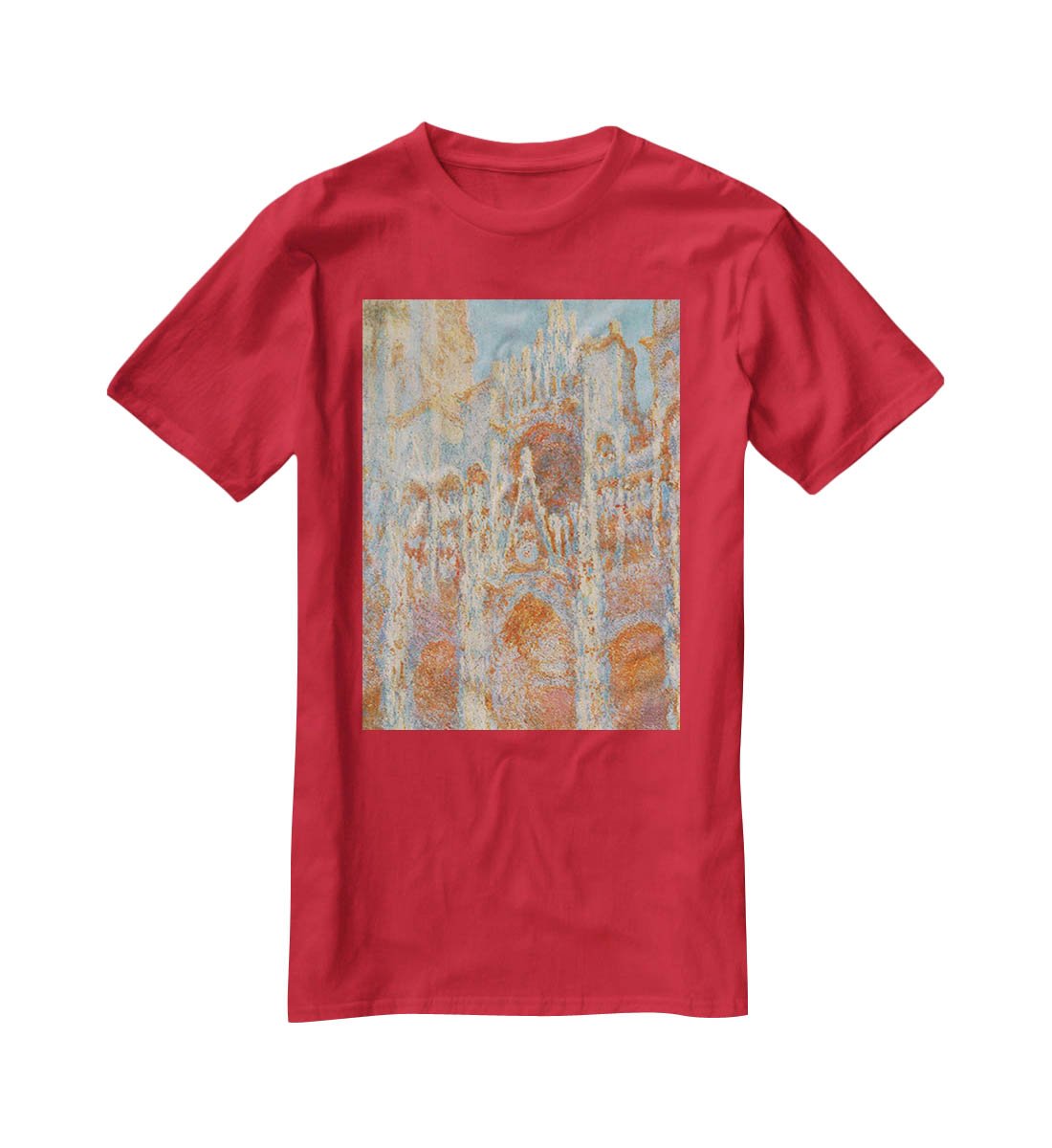 The Rouen Cathedral The facade at sunset by Monet T-Shirt - Canvas Art Rocks - 4