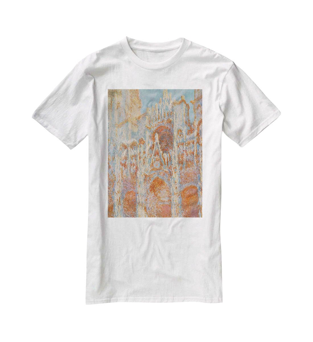 The Rouen Cathedral The facade at sunset by Monet T-Shirt - Canvas Art Rocks - 5