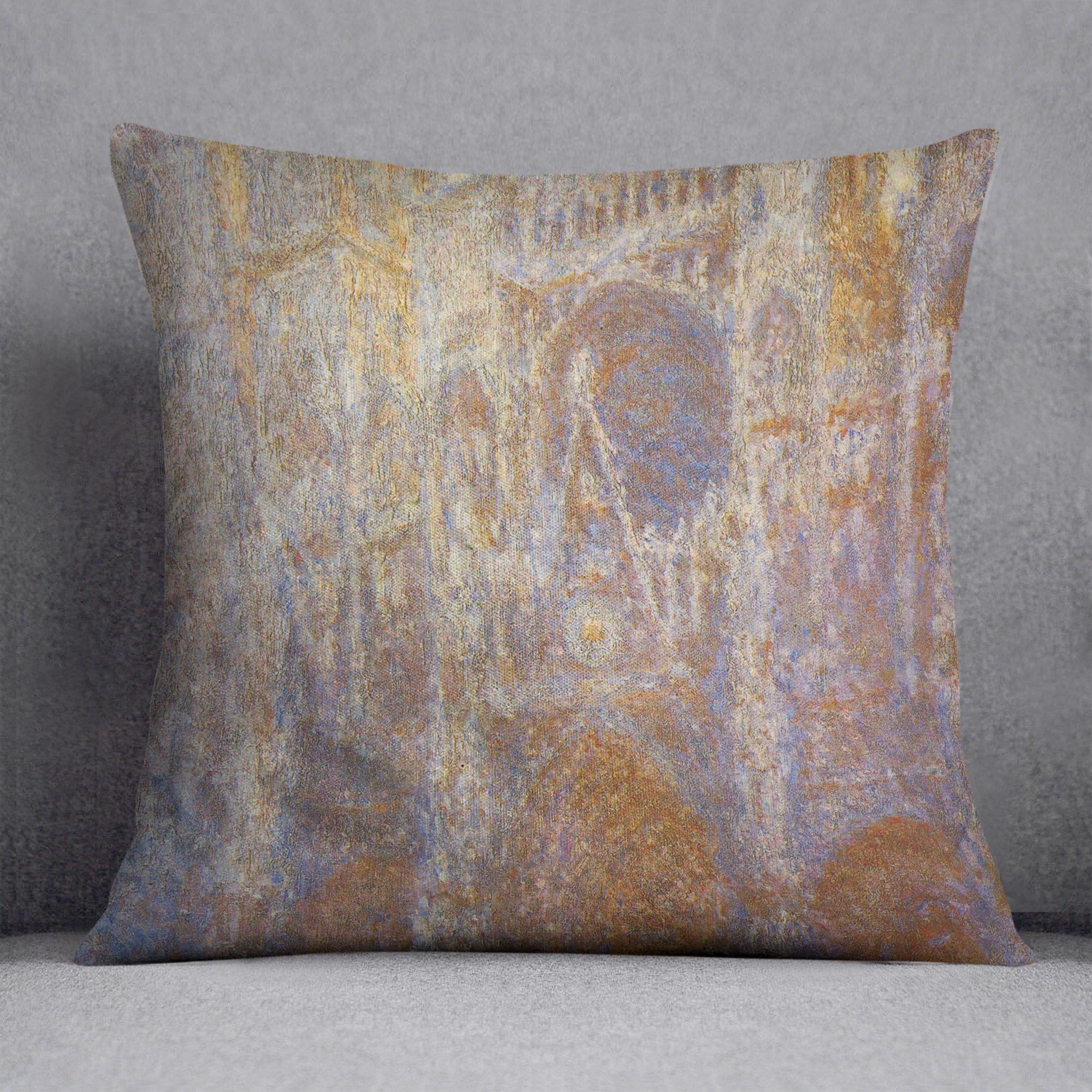 The Rouen Cathedral West facade by Monet Throw Pillow