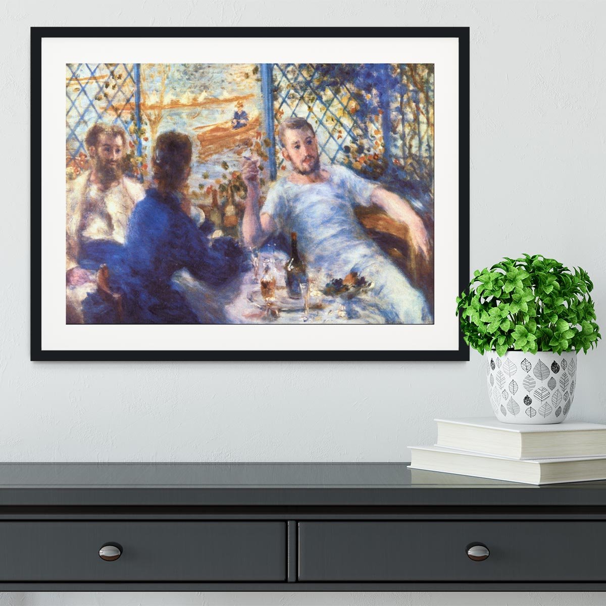 The Rowers Lunch by Renoir Framed Print - Canvas Art Rocks - 1