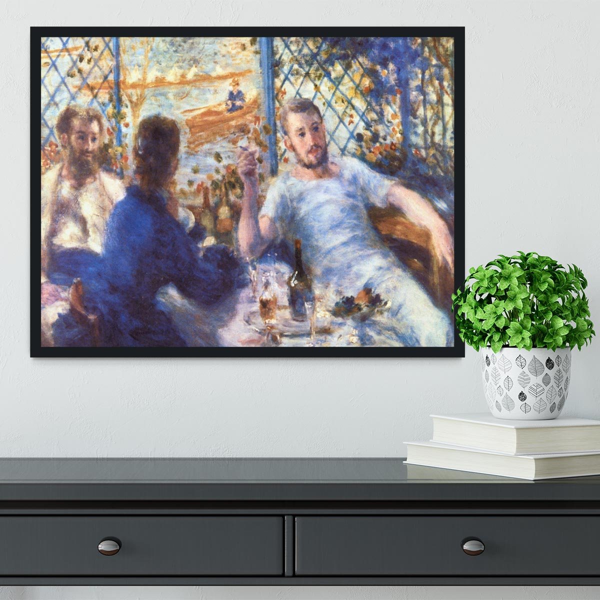 The Rowers Lunch by Renoir Framed Print - Canvas Art Rocks - 2