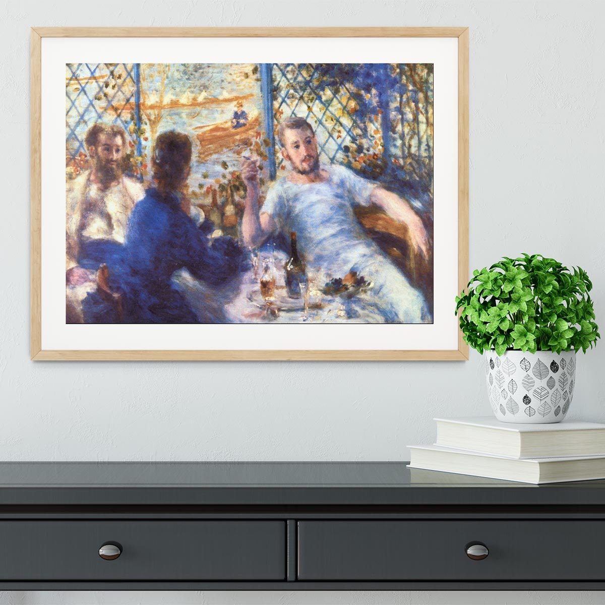 The Rowers Lunch by Renoir Framed Print - Canvas Art Rocks - 3