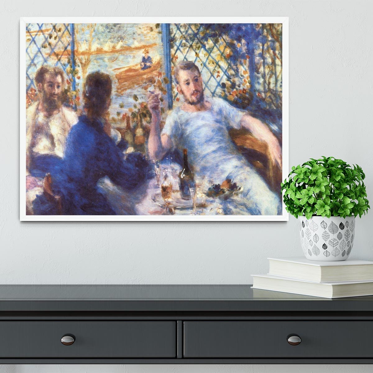 The Rowers Lunch by Renoir Framed Print - Canvas Art Rocks -6