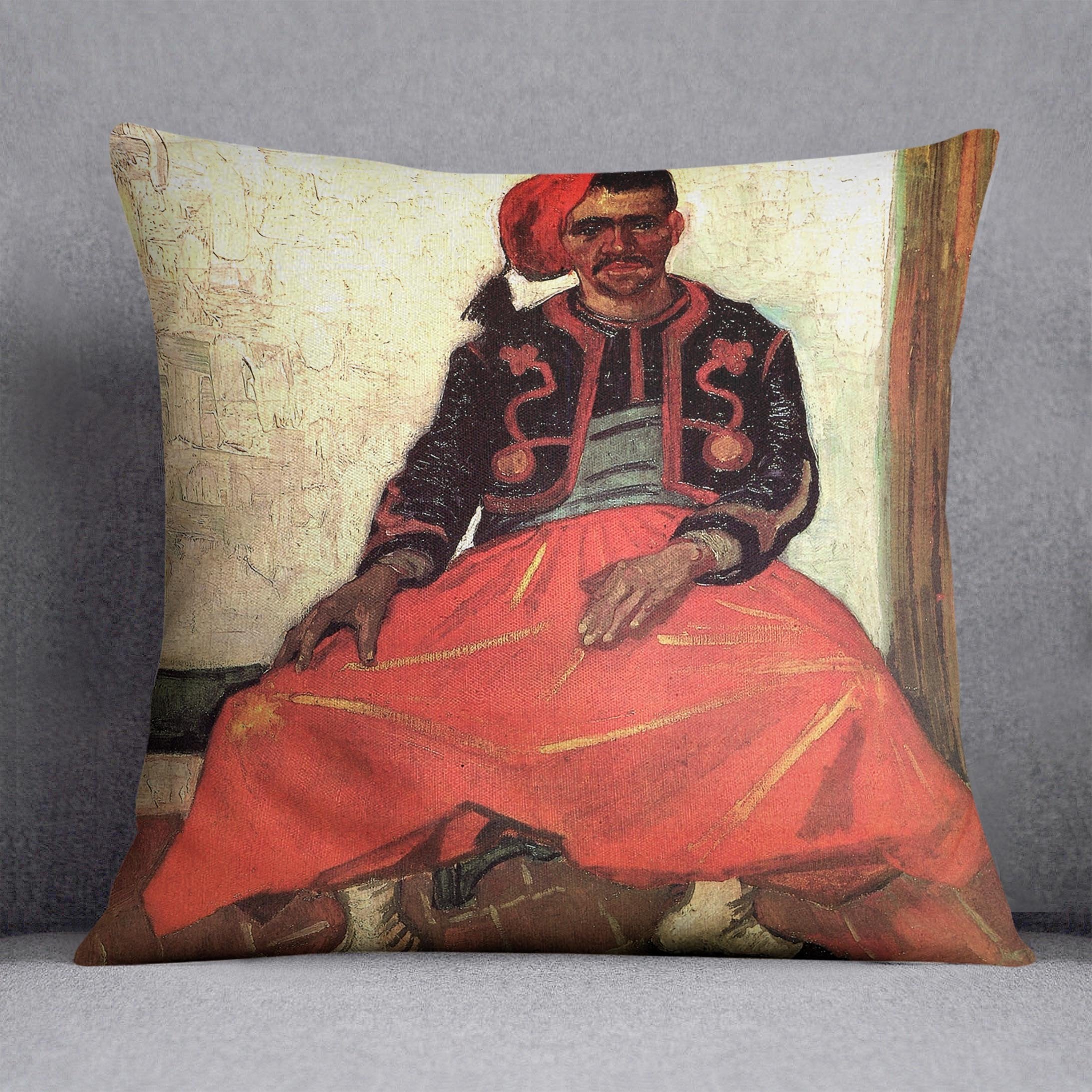 The Seated Zouave by Van Gogh Throw Pillow