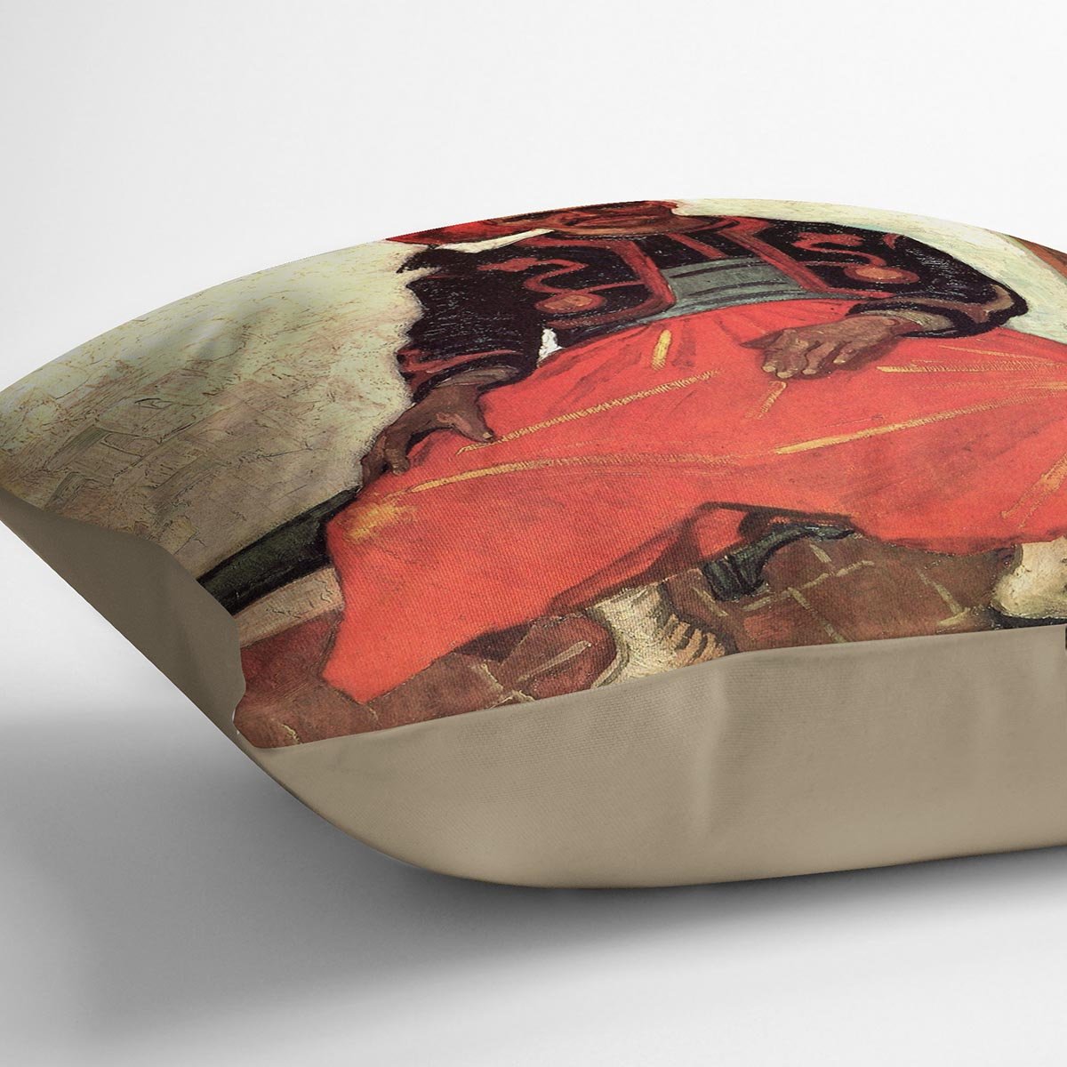 The Seated Zouave by Van Gogh Throw Pillow