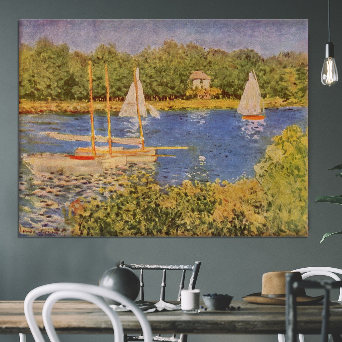 The Seine at Argenteuil Basin by Monet Canvas Print or Poster