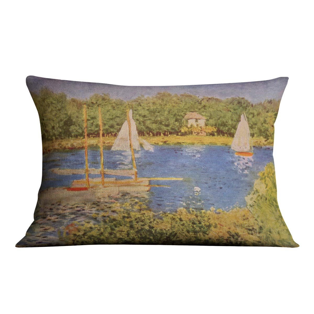 The Seine at Argenteuil Basin by Monet Throw Pillow