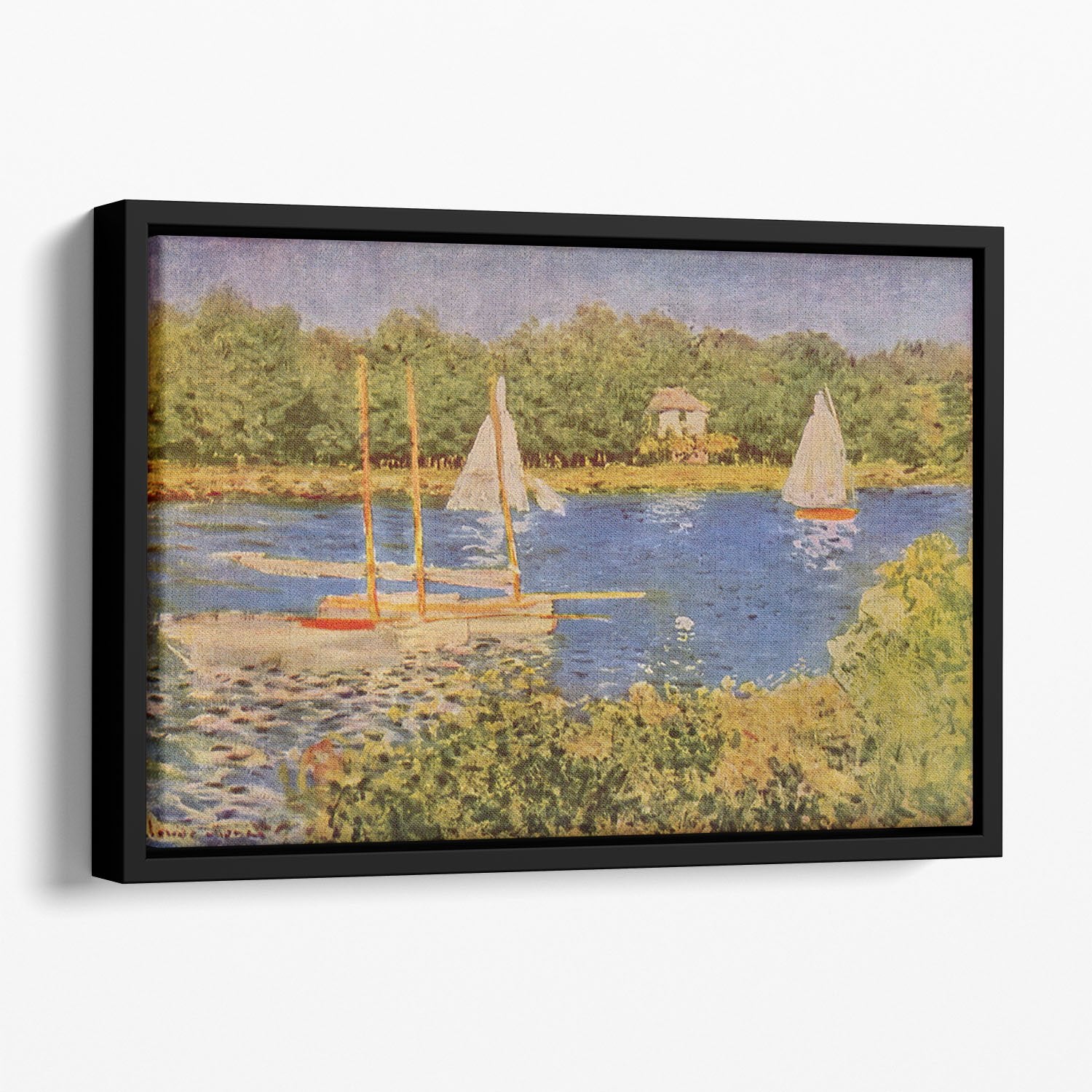The Seine at Argenteuil Basin by Monet Floating Framed Canvas