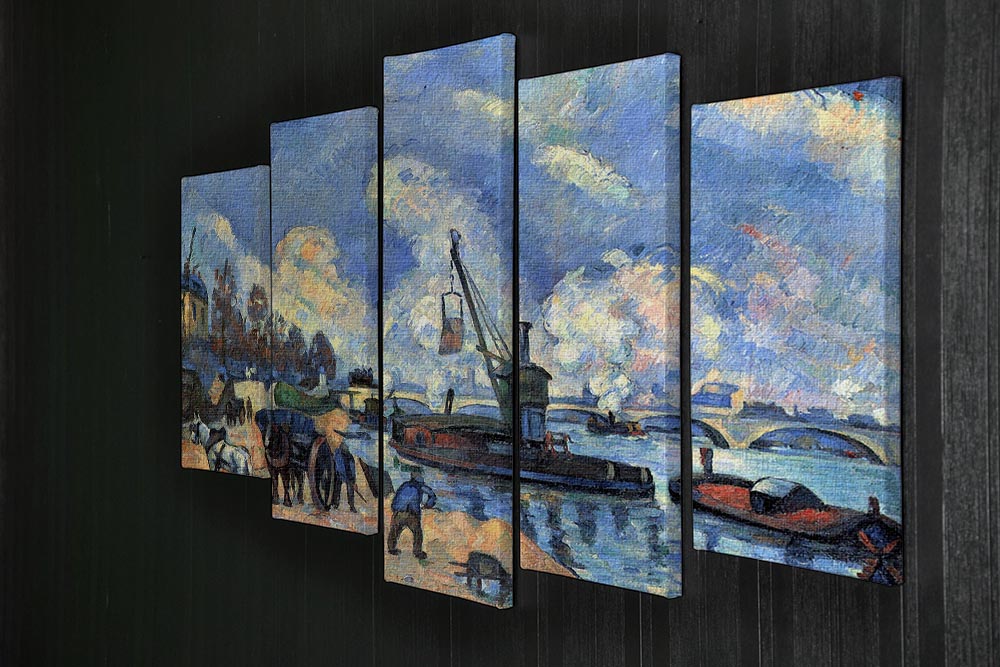 The Seine at Bercy by Cezanne 5 Split Panel Canvas - Canvas Art Rocks - 2